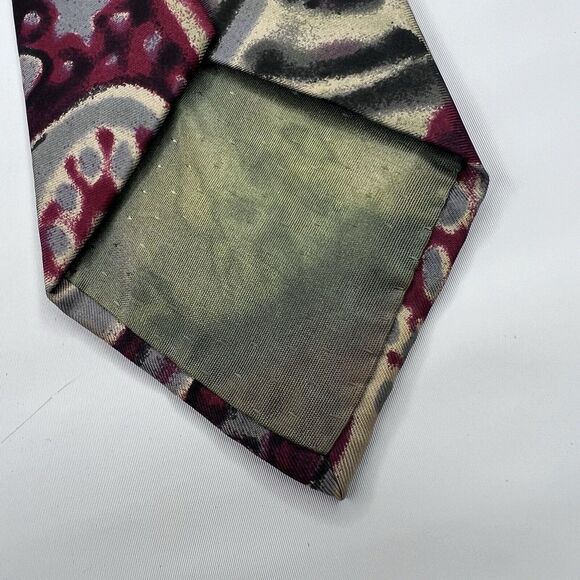St Michael Marks & Spencer Vtg 90s Silk Multicolor Abstract Paisley Neck Tie - Picture 5 of 5